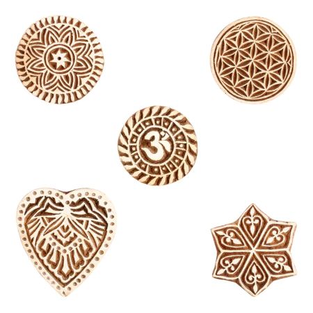 Set of 5 Piece New Mix Wooden Printing Block